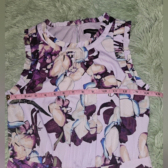 Banana Republic Floral Lilac Sleeveless Dress Size 0 - Picture 6 of 10